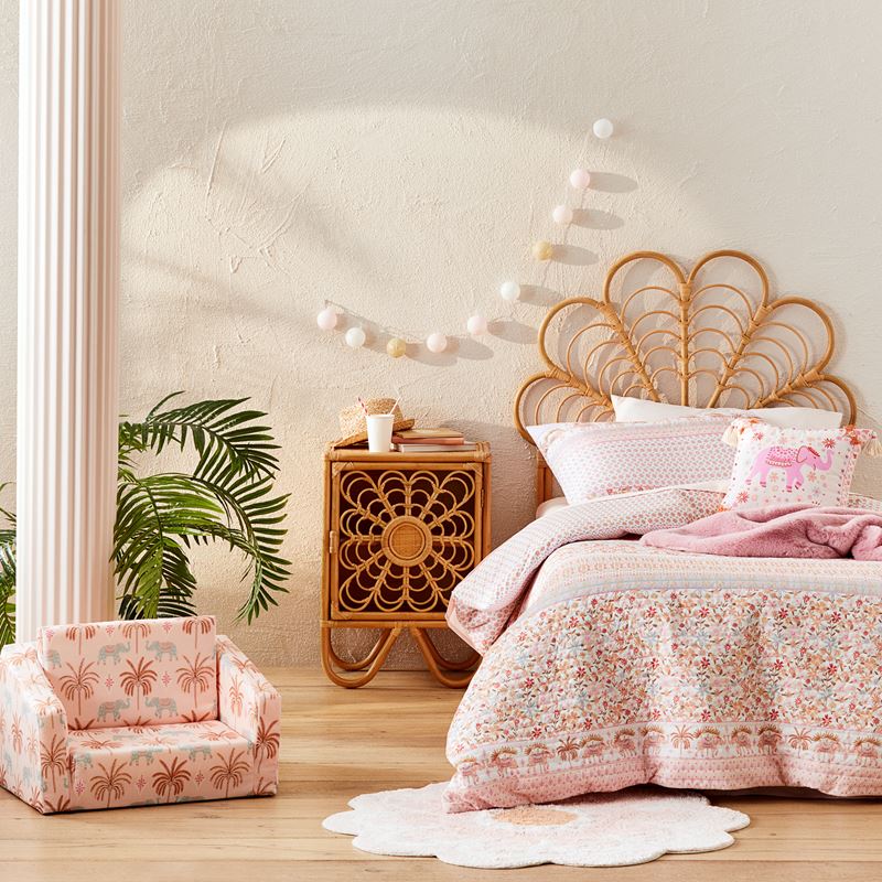 Leena Quilted Pink Sun Quilt Cover