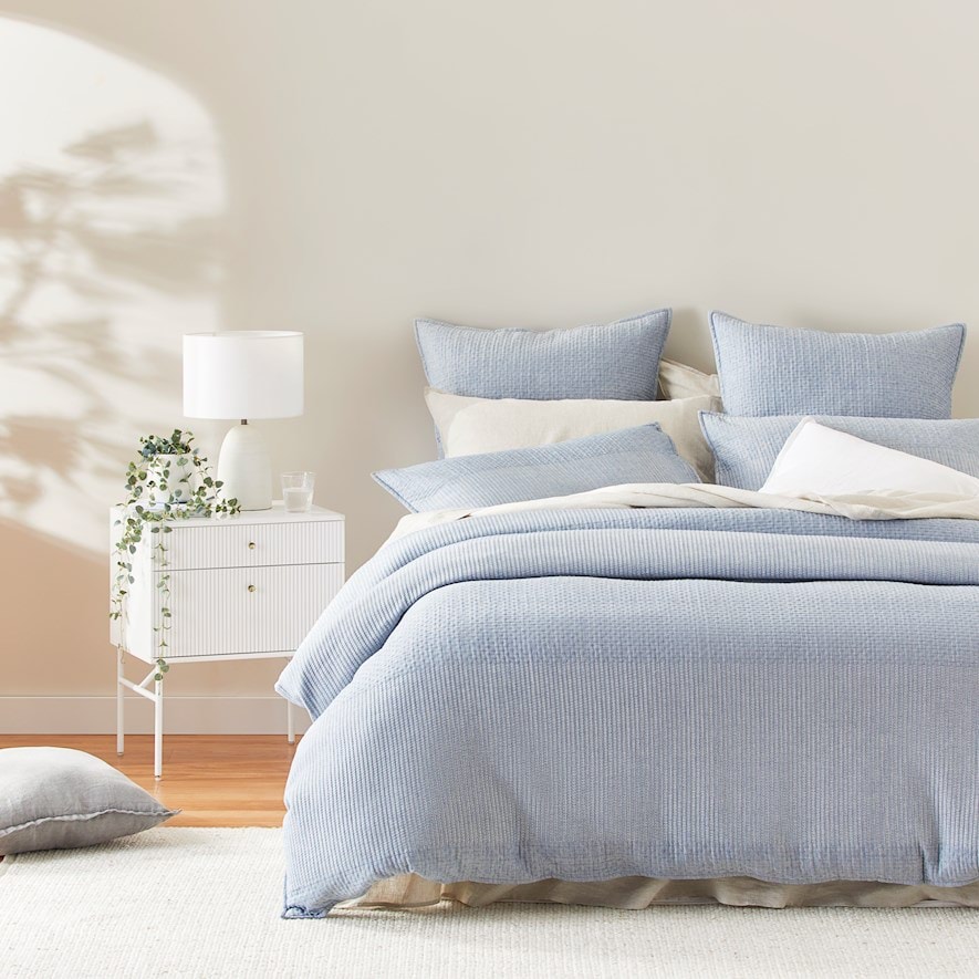 Cameo Blue Quilted Quilt Cover Separates