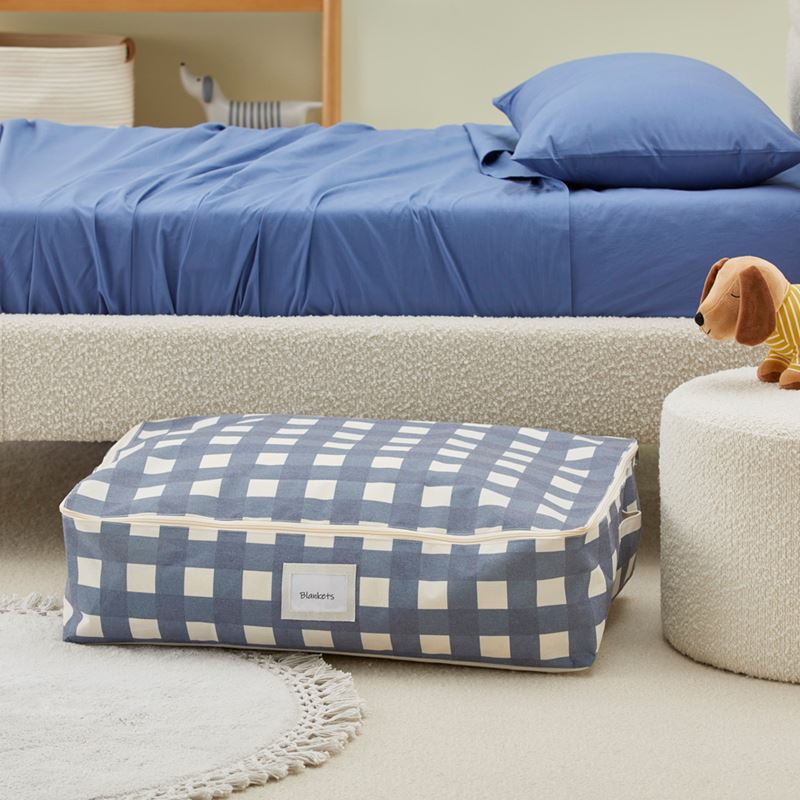 Slate Blue Gingham Storage Bags