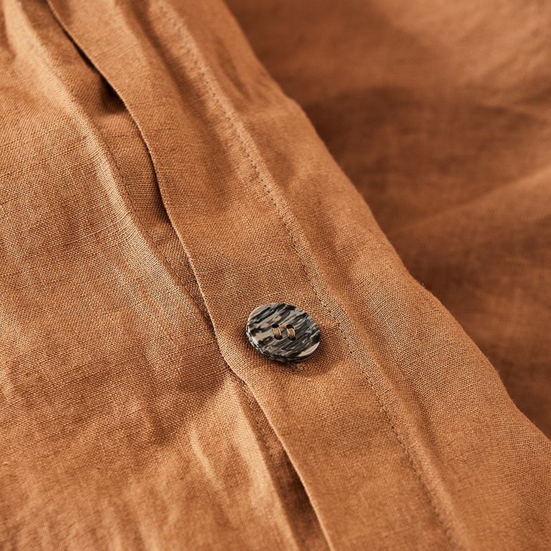 Vintage Washed Linen Caramel Quilt Cover Separates