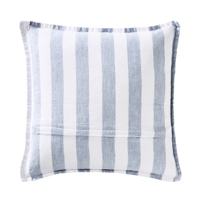 Belgian Light Denim Stripe Vintage Washed Linen Cushion