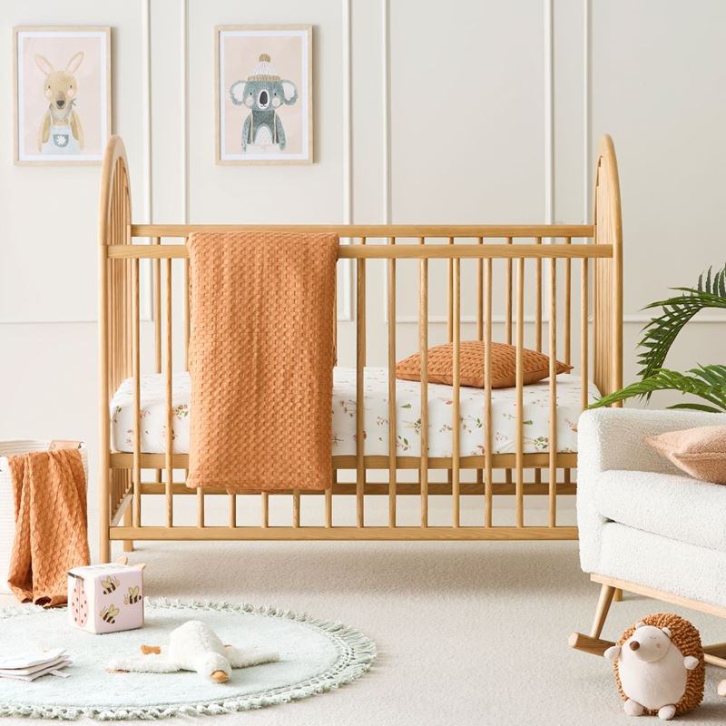 Bobbi Bamboo Cotton Waffle Biscuit Cot Quilt Cover Set