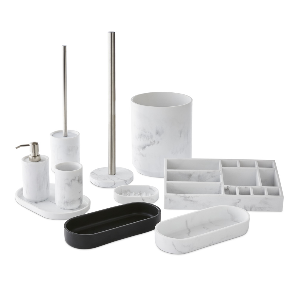 Mayfair Marble & Silver Bathroom Accessories