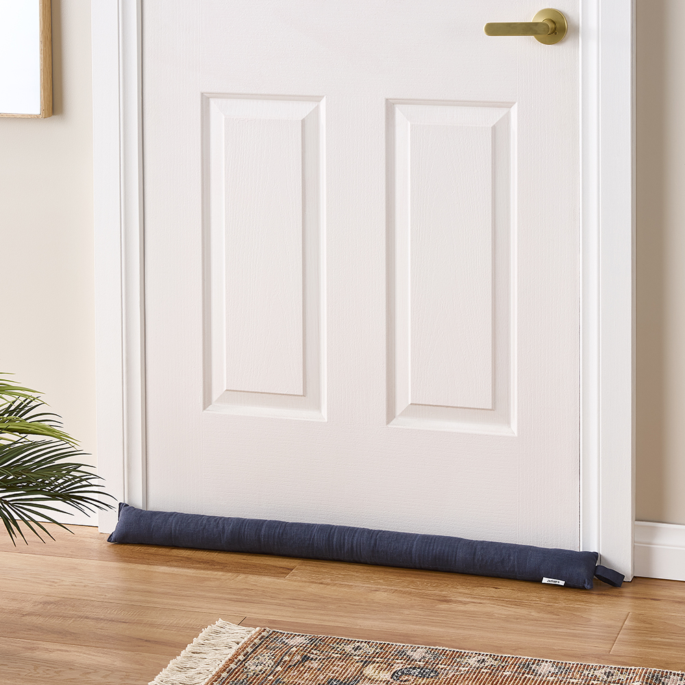 Evie Ink Blue Linen Draught Stop