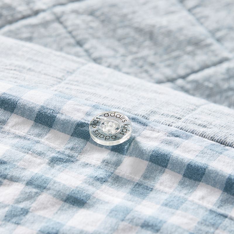 Aston Chambray Quilted Blue Quilt Cover Set