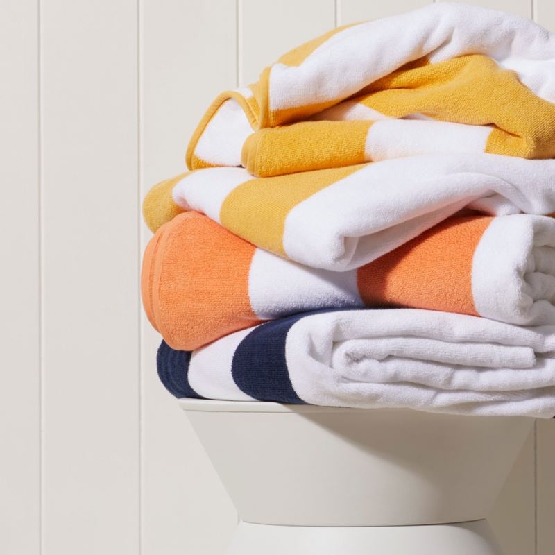 Apricot & White Beach Lounger Towel