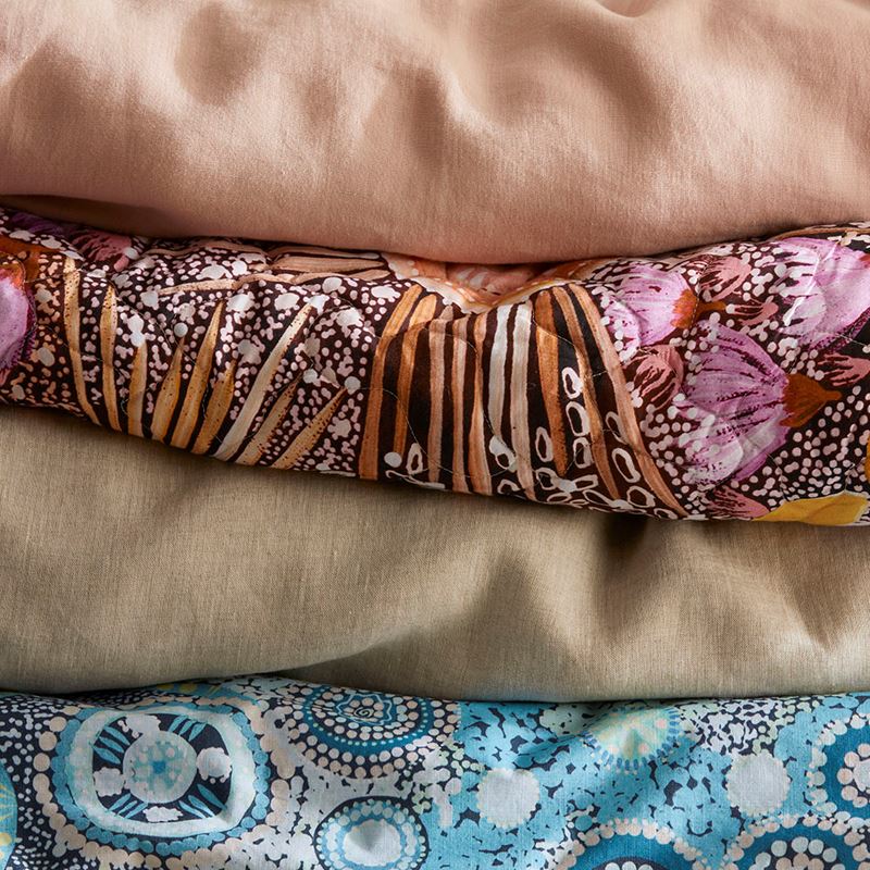 Cungelella Yamamillah Pink Earth Quilted Quilt Cover Separates