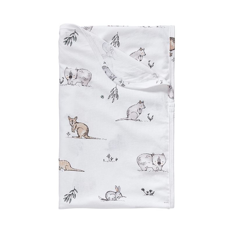Bush Babies White Jersey Bunny Blanket