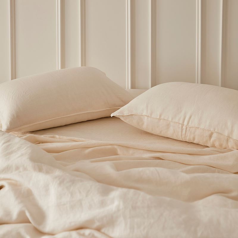 Vintage Washed Linen Vanilla Quilt Cover Separates