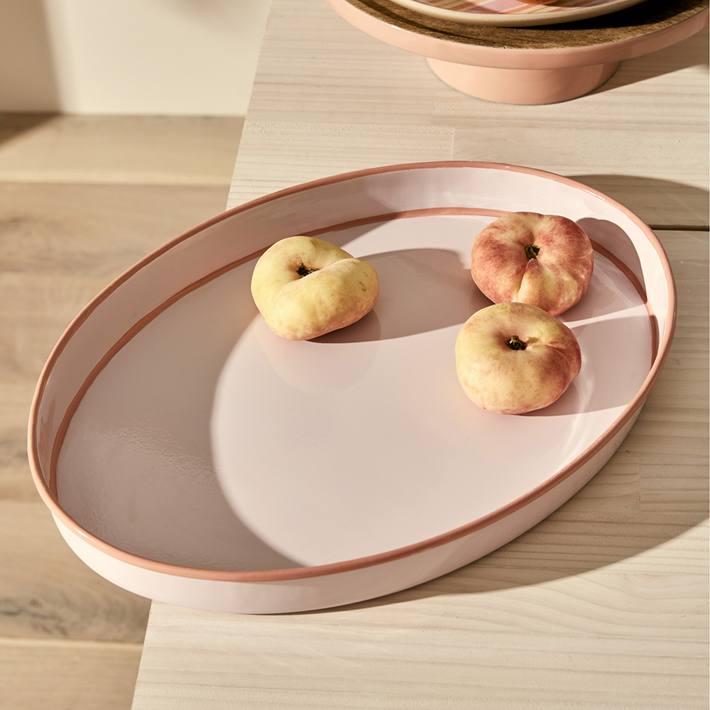 Milano Lilac Metal Oval Tray