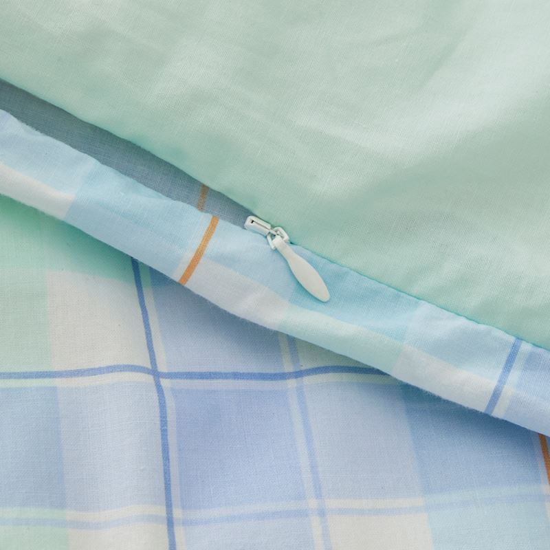 Cameron Check Blue Cot Quilt Cover Set