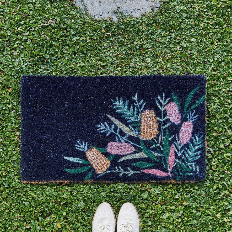 Coir Native Floral Regular Doormat