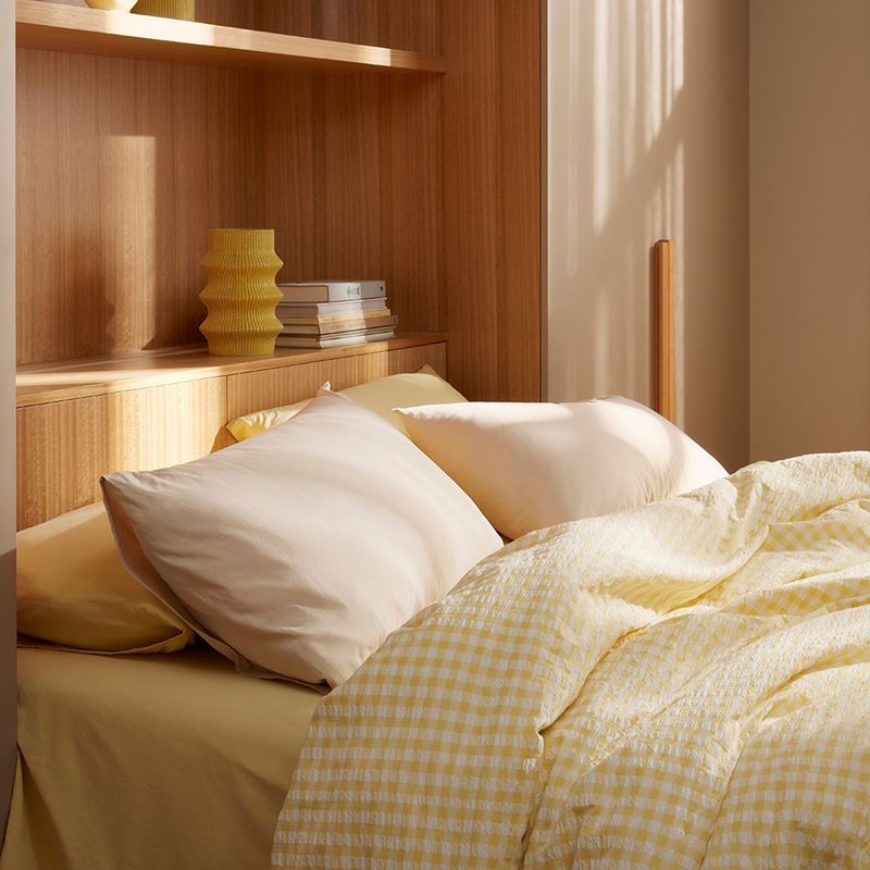 Talia French Butter Check Quilt Cover Set + Separates