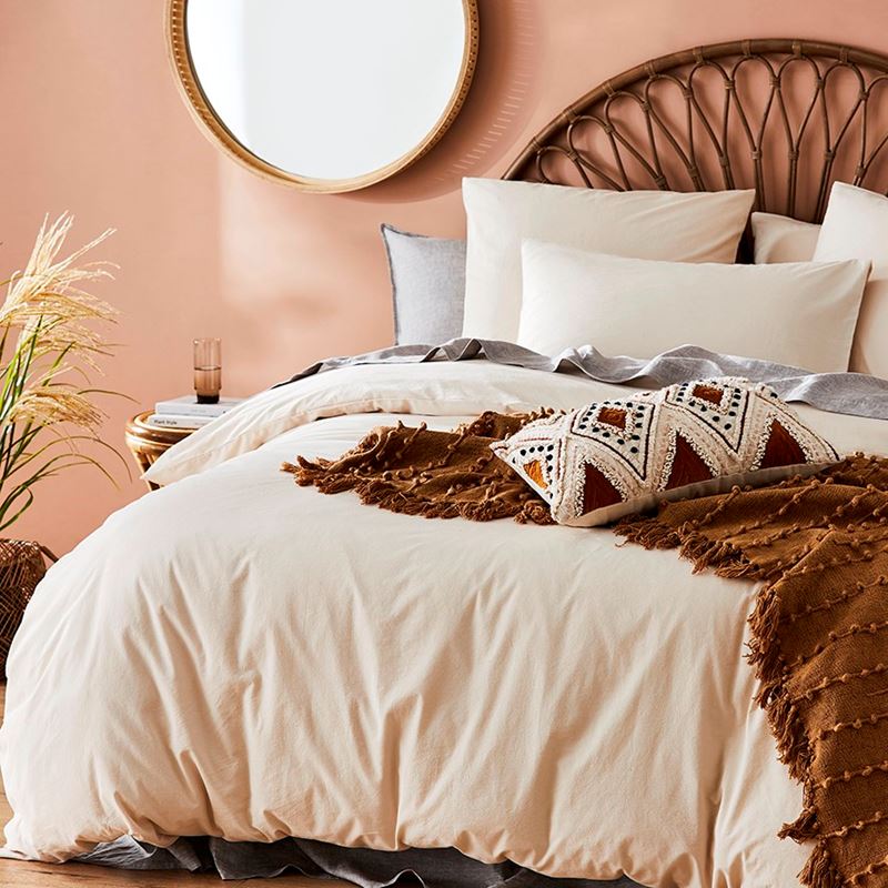 Stonewashed Cotton Sand Quilt Cover Separates