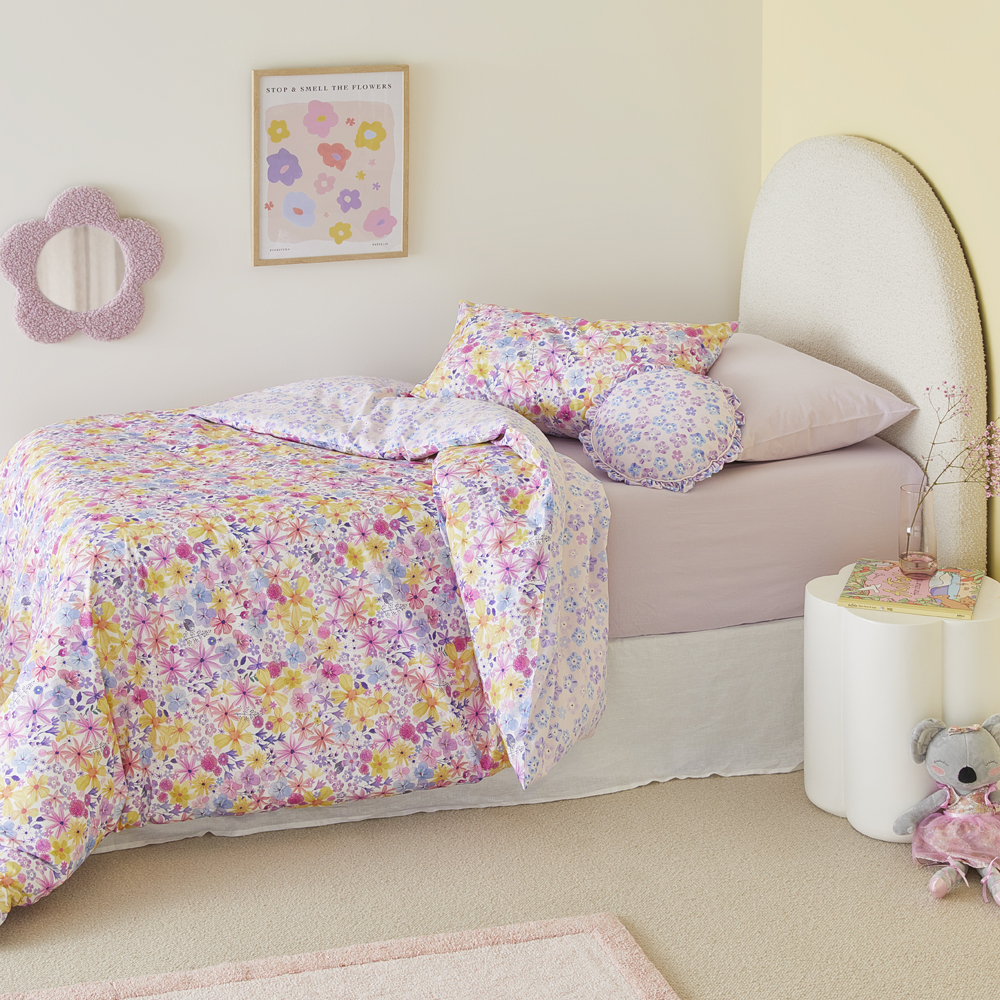 Blossom Dreams Lilac Quilt Cover Set