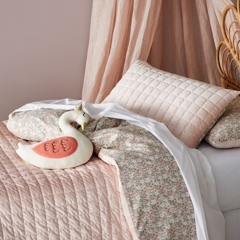 Florence Blush Velvet Quilted Quilt Cover Set