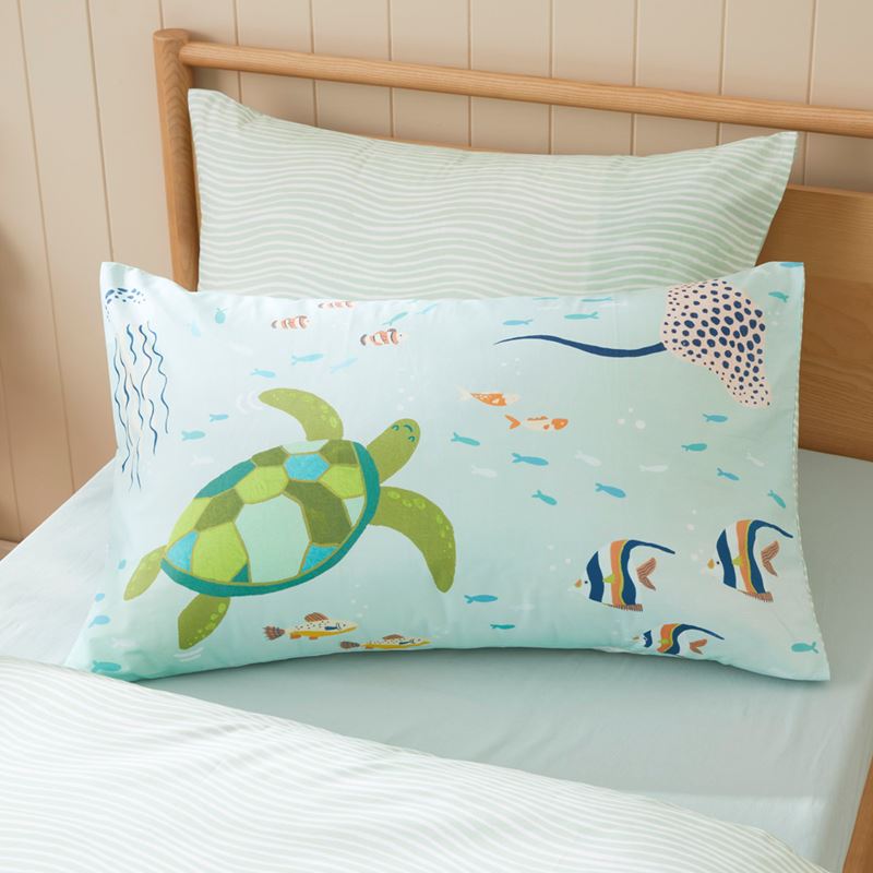 What Lives In The Ocean Sea Green Quilt Cover Set