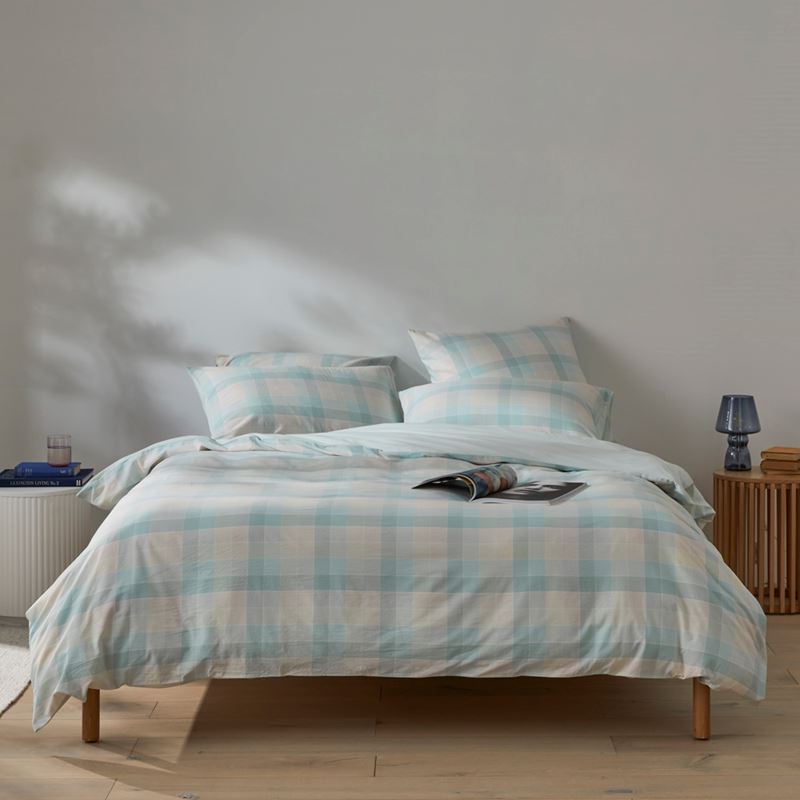 Opal Check Mint Blue Pillowcases