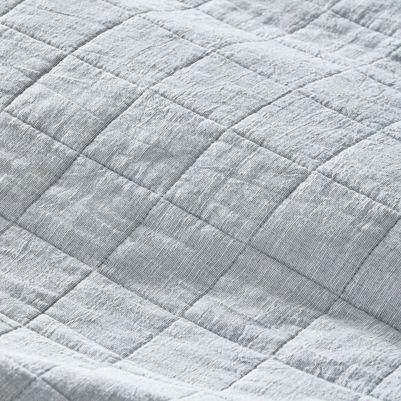 Aston Chambray Quilted Blue Cot Quilt Cover Set