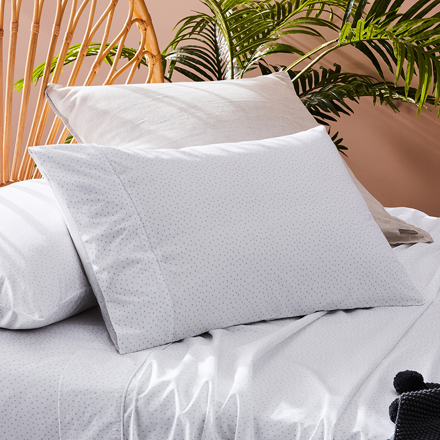 Fresh Cotton Percale Fleck Grey Pillowcases