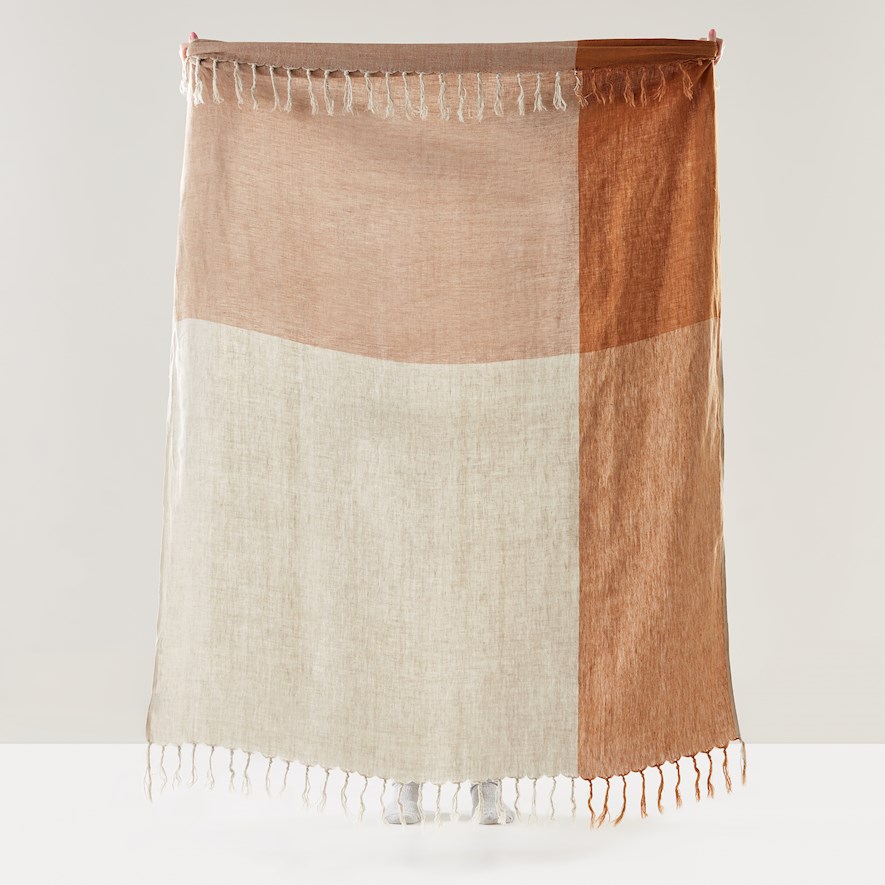 Malmo Spice Check Linen Throw