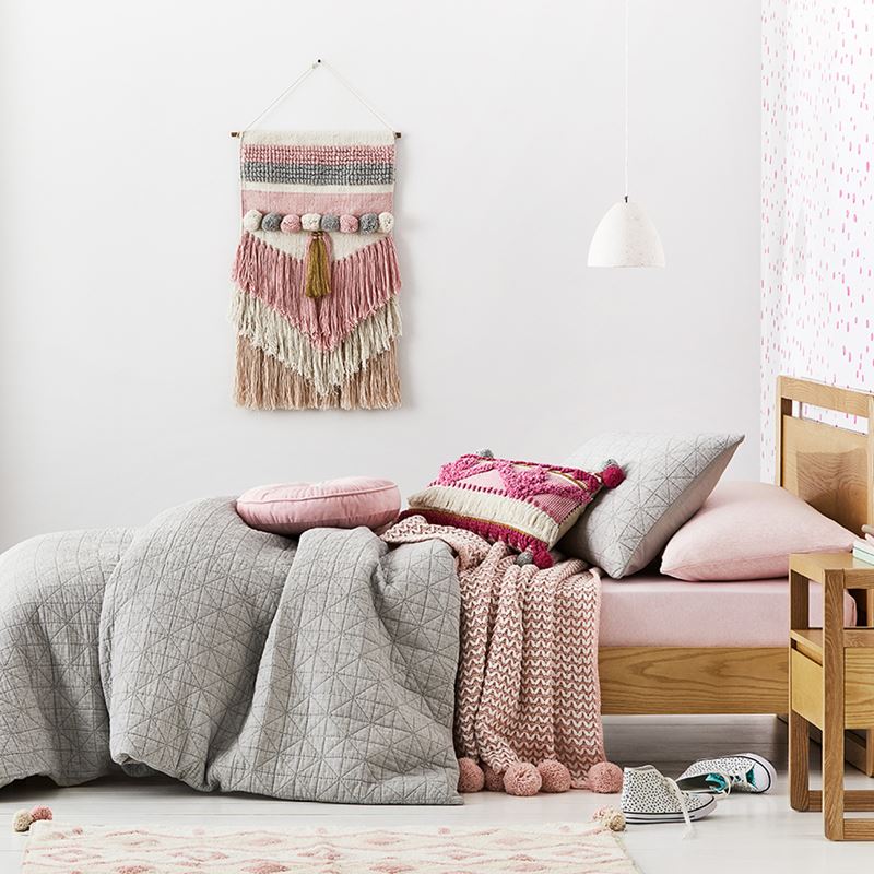 Elvis Grey Quilted Quilt Cover Set