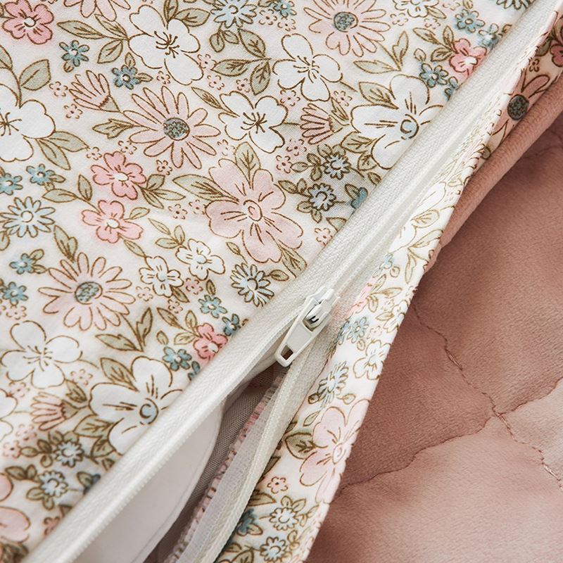 Florence Blush Velvet Quilted Cot Quilt Cover Set