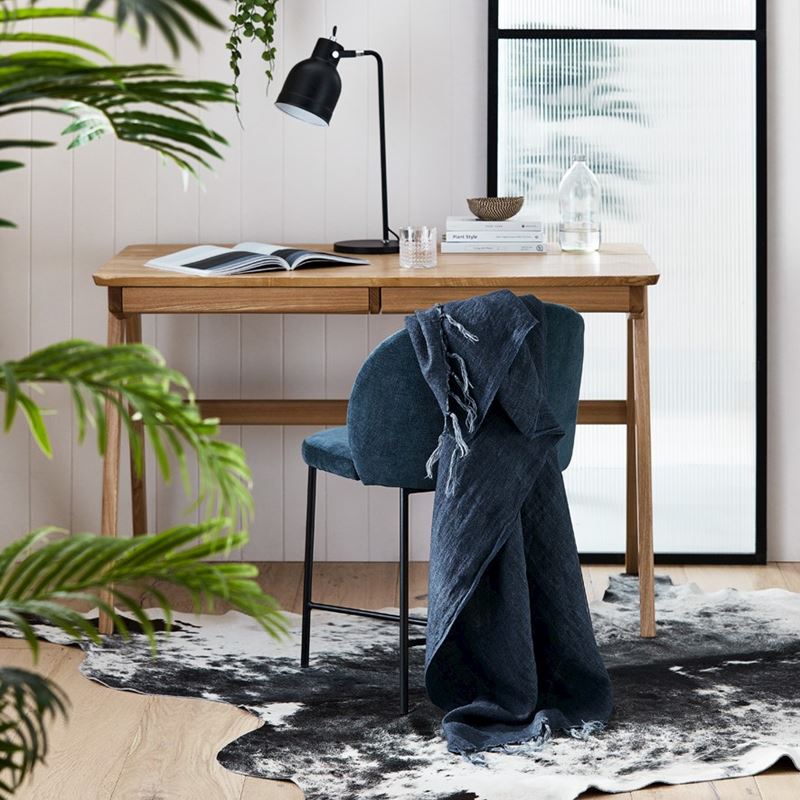 Malmo Denim Linen Throw