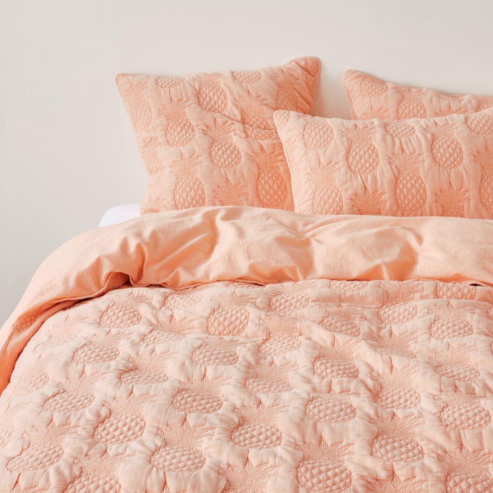 Mimosa Apricot Quilted Quilt Cover Separates