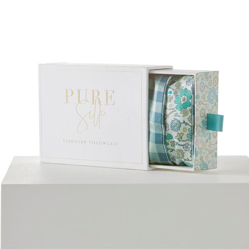 Ida Floral & Gingham Pure Silk Printed Pillowcase