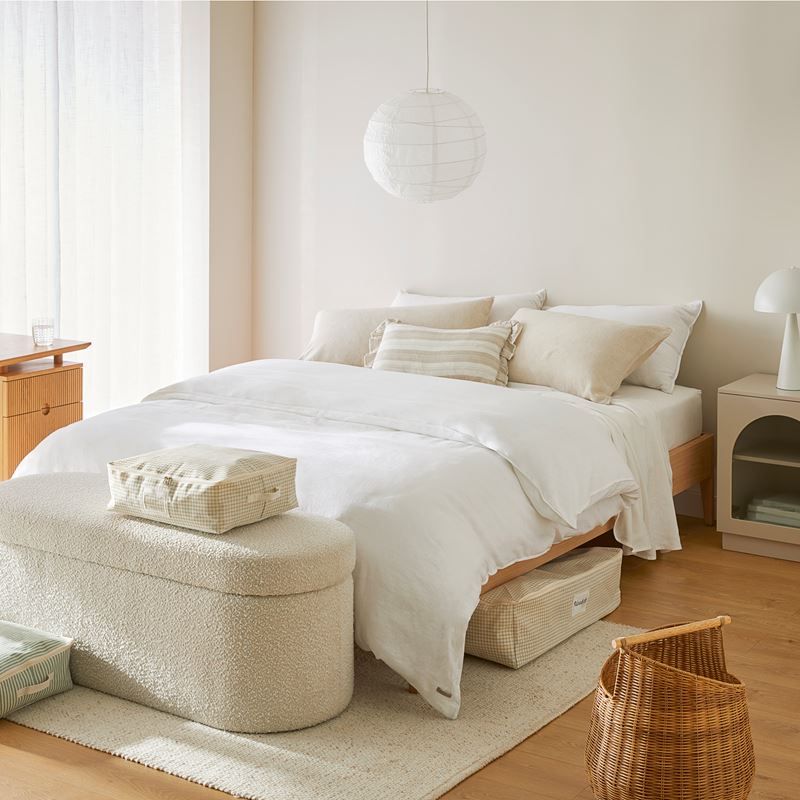 Vintage Washed Linen White Quilt Cover Separates