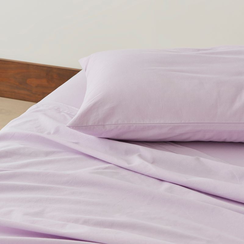 Stonewashed Cotton Lilac Sheet Set