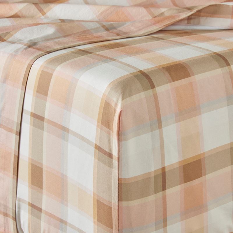 Joyful Check Toffee Printed Sheet Set