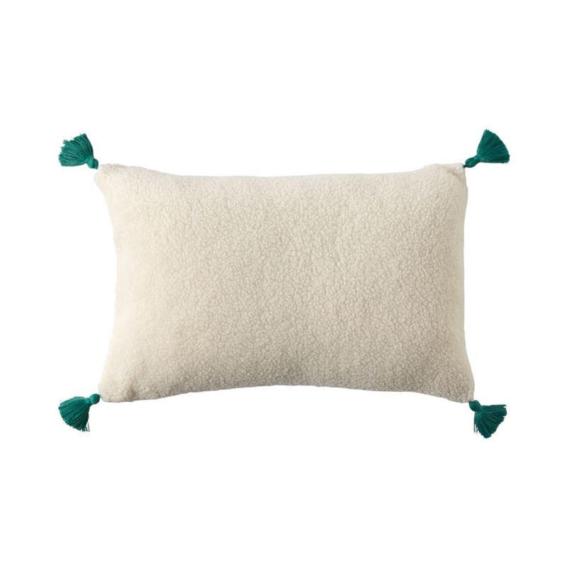 Wild Child Sage Boucle Text Cushion