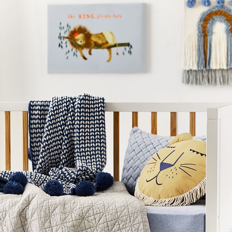 Elvis Grey Quilted Cot Quilt Cover Set