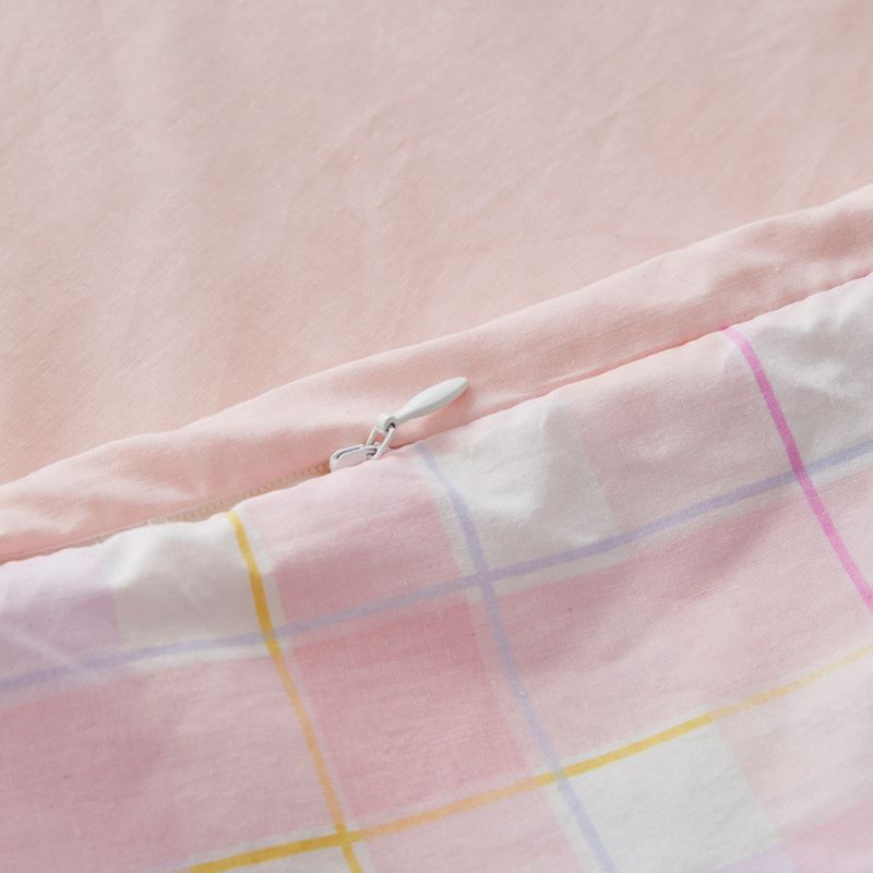 Cameron Check Pink Cot Quilt Cover Set