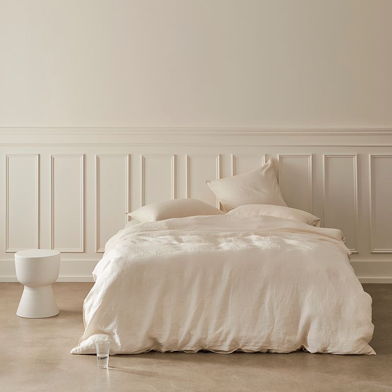 Vintage Washed Linen Vanilla Quilt Cover Separates