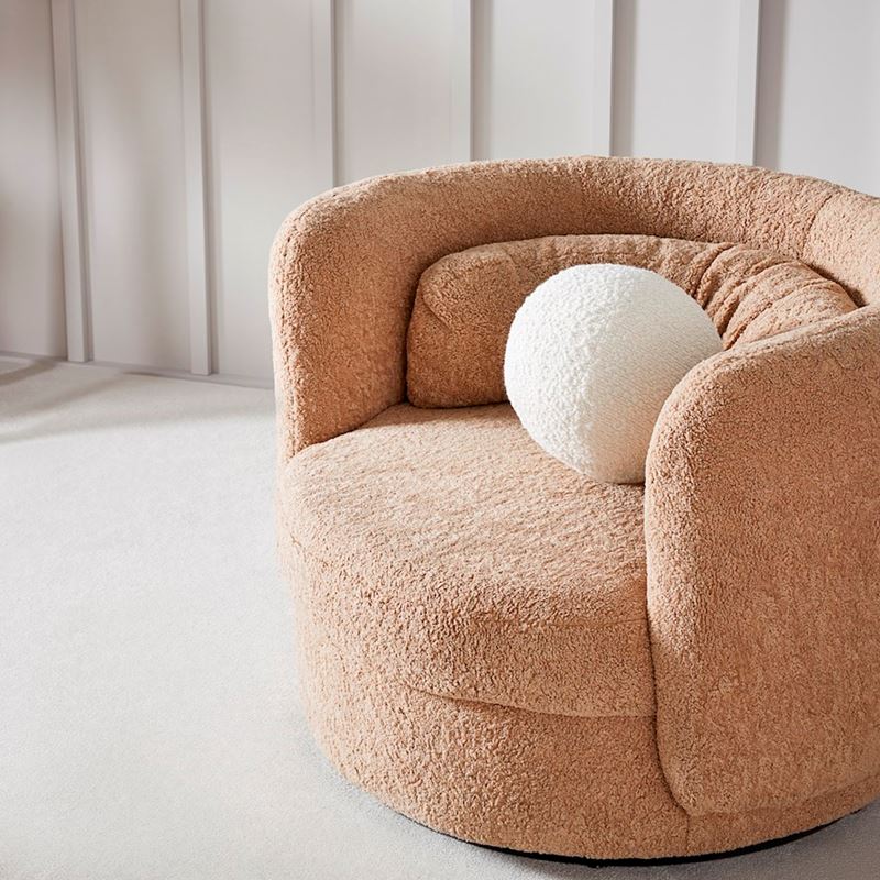 Boucle White Ball Cushion