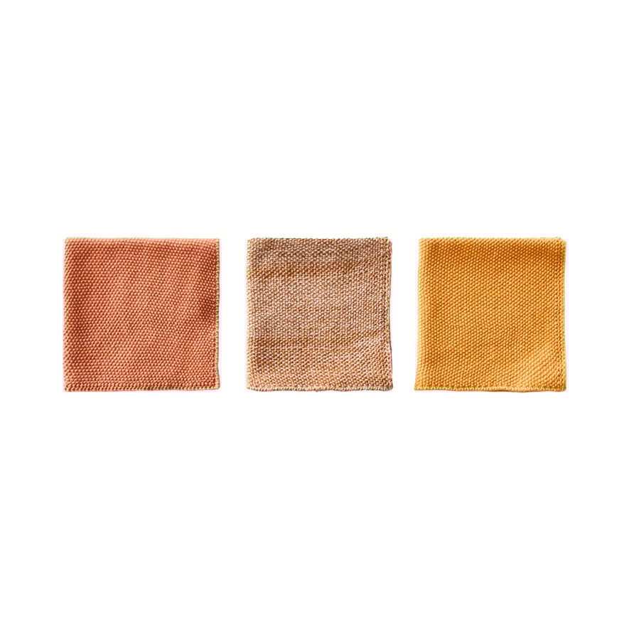 Leda Sunset Bamboo Cotton Dishcloth Pack of 3