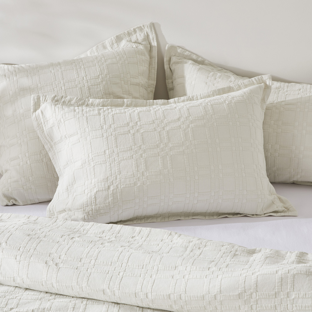 Portland Matelasse Oat Marle Pillowcases