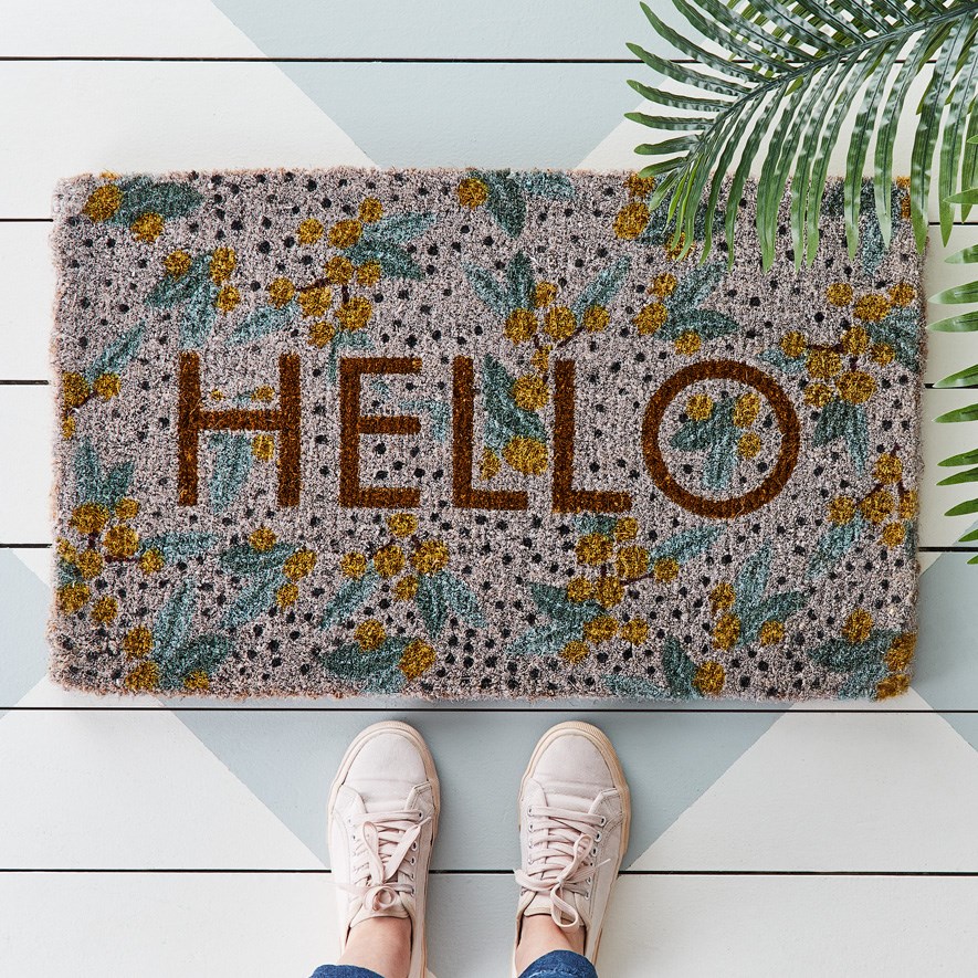 Coir Hello Spot Wattle Doormat