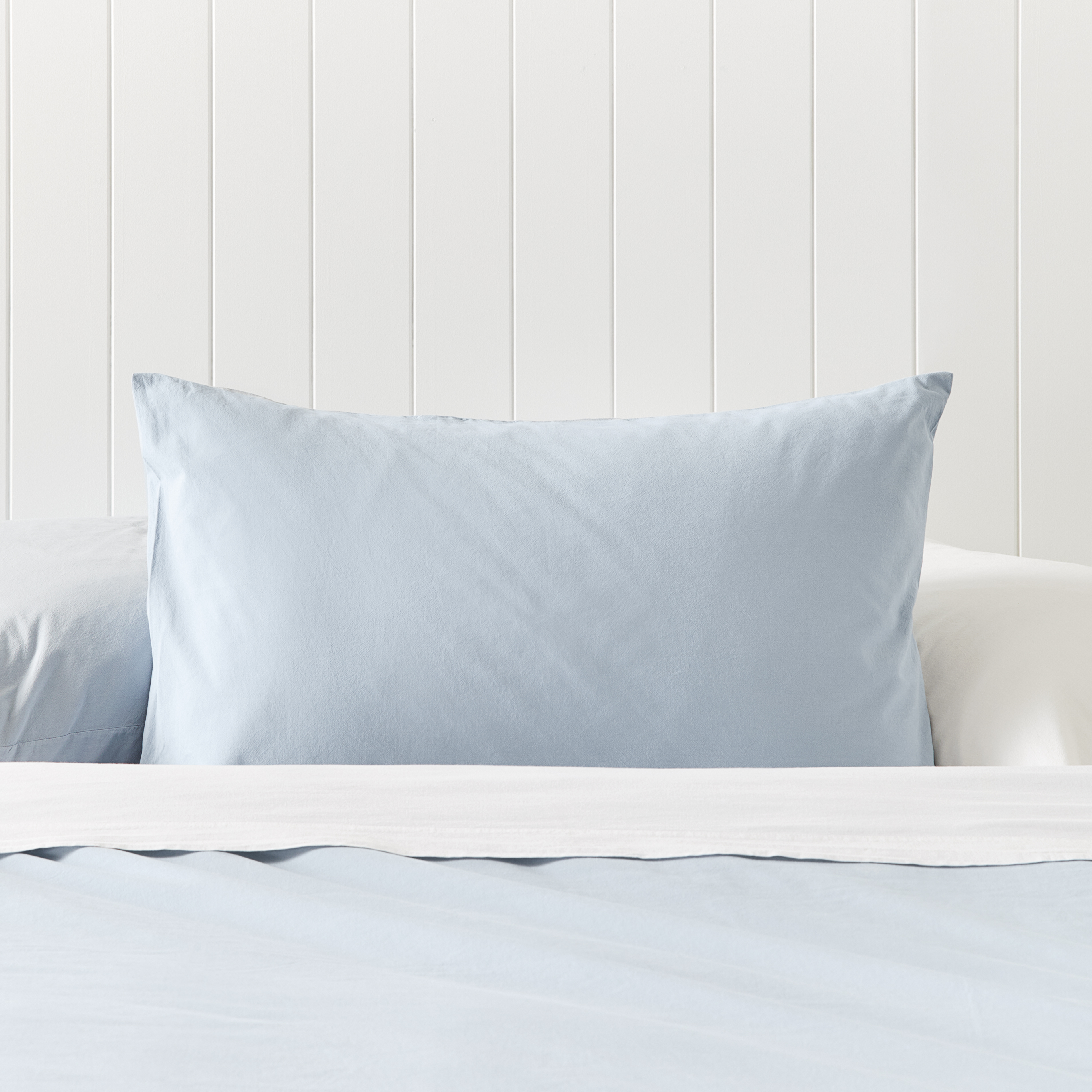Stonewashed Cotton Ice Blue Pillowcases