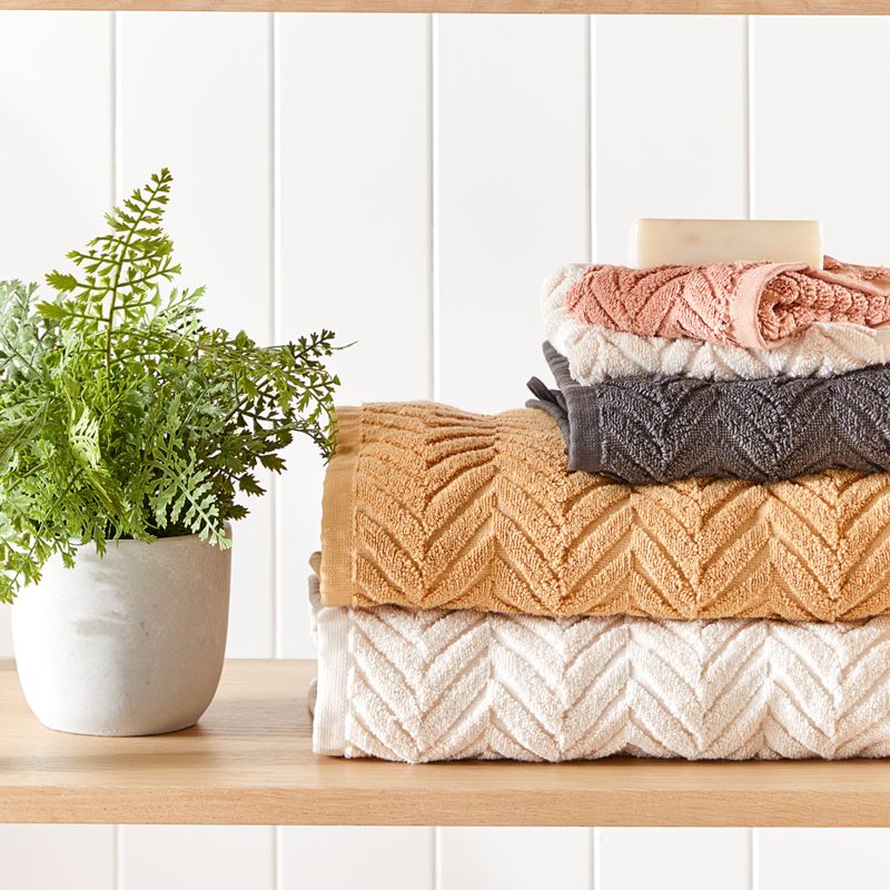 Mimosa Textured Honey Marle Towel Range