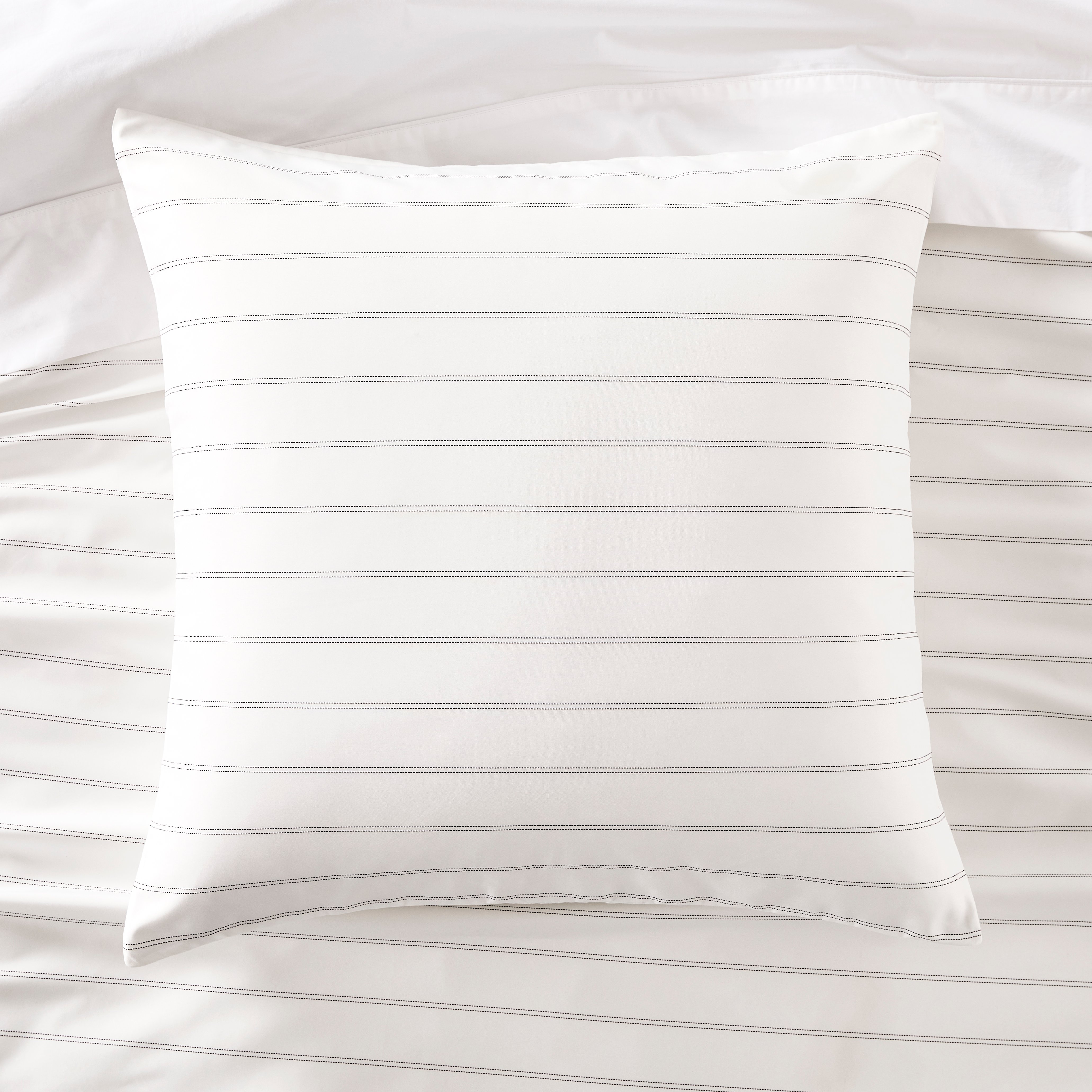 White Stripe Stitch European Pillowcase Pair