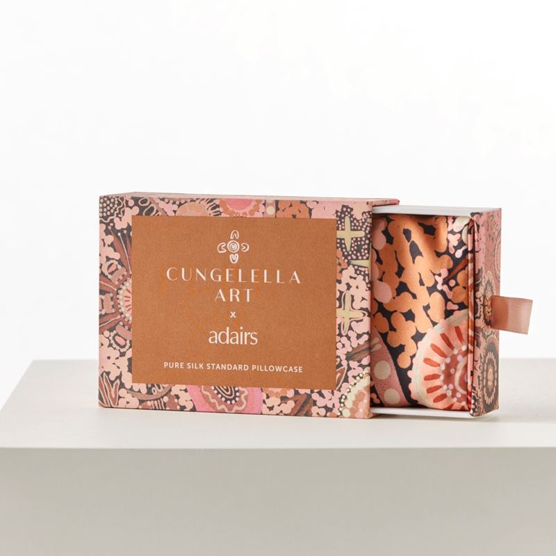 Cungelella Kalkatungu Sunbaked Pink Pure Silk Pillowcase
