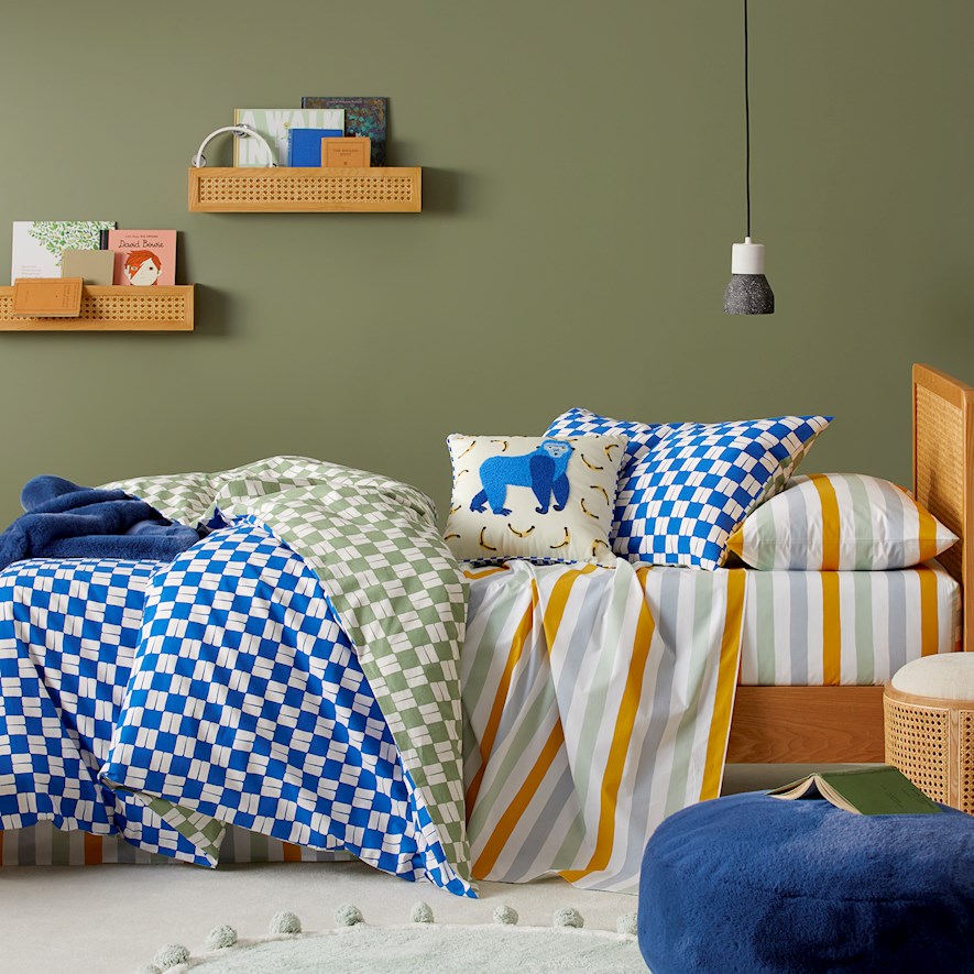 Chester Ultramarine Check Quilt Cover Set