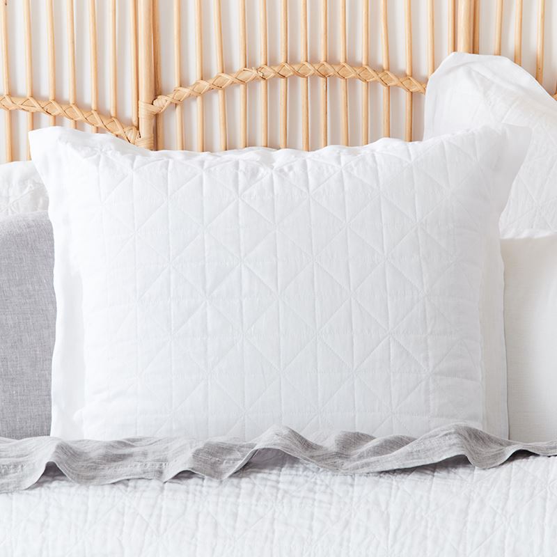 Vintage Washed Linen White Quilted Quilt Cover Separates