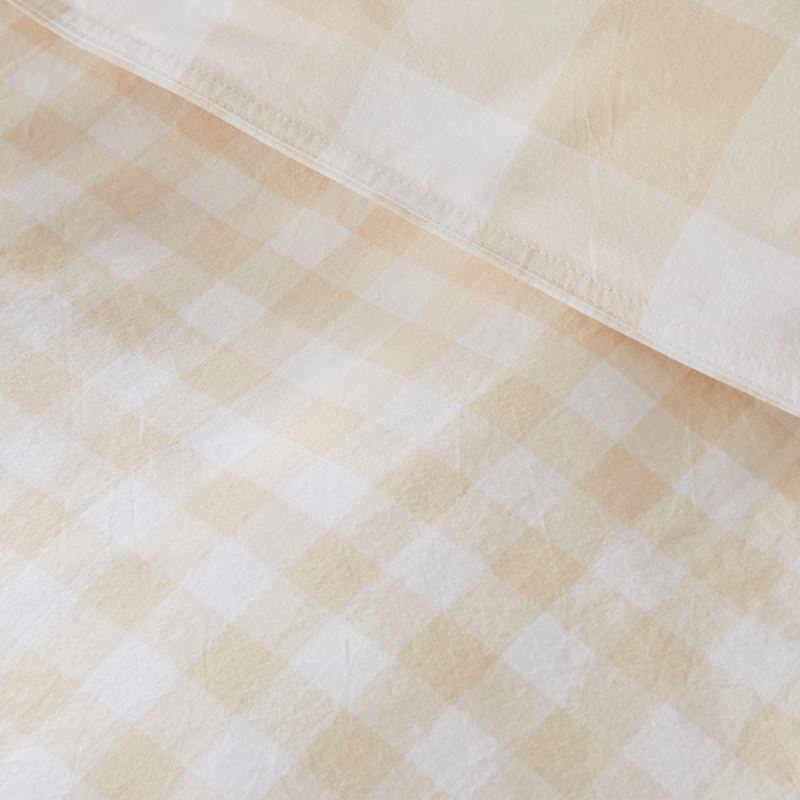 Stonewashed Cotton Printed Sand Gingham Quilt Cover Separates