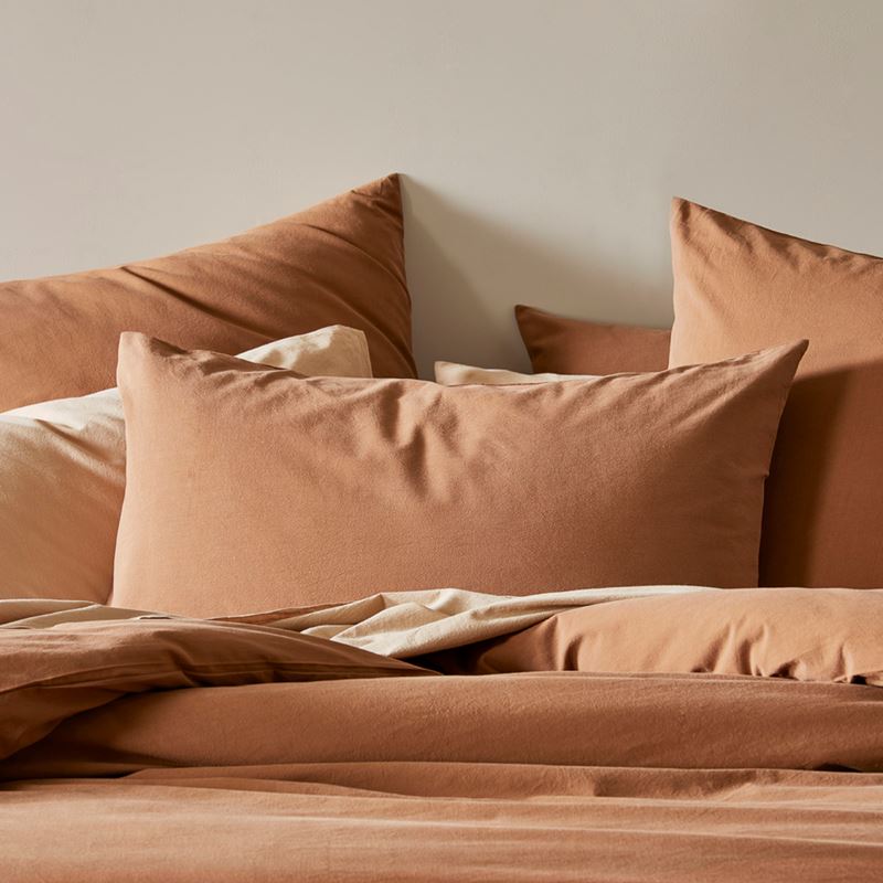 Stonewashed Cotton Cocoa Quilt Cover Separates