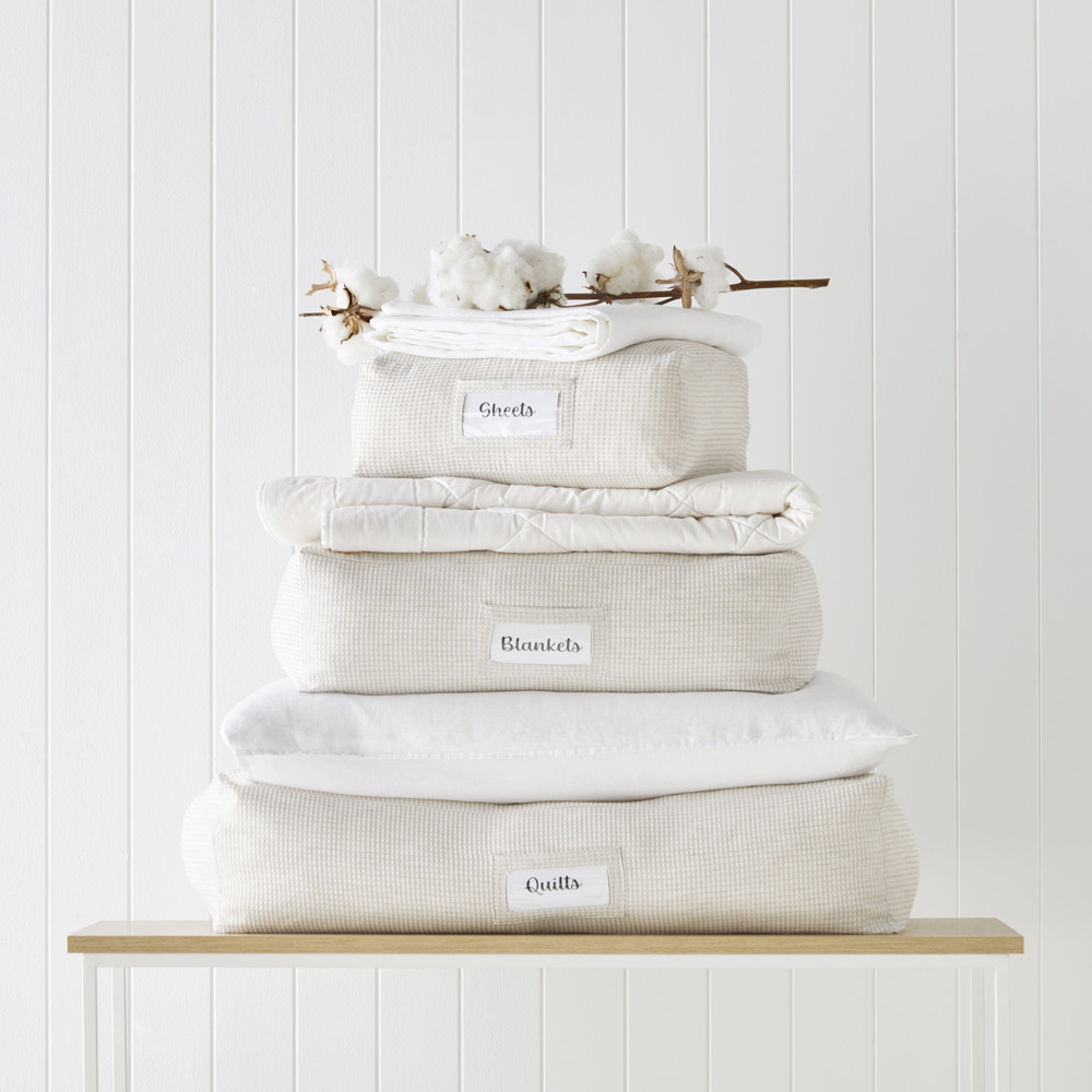 Cotton Linen Waffle Storage Bags